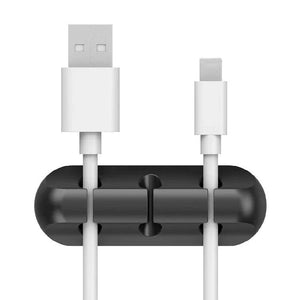 Planet Gates black 3 holes 3/5/7 Clips Adhesive Cable Winder Desktop Wire Earphone Cable Holder Desk Organizer Stationery Office Supplies Material Escolar