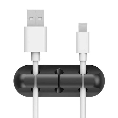 Planet Gates black 3 holes 3/5/7 Clips Adhesive Cable Winder Desktop Wire Earphone Cable Holder Desk Organizer Stationery Office Supplies Material Escolar