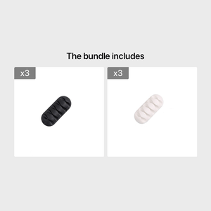 Planet Gates Black*3+White*3 Keep Your Cables Organized and Tangle-Free with This 1pc Silicone Cable Organizer!