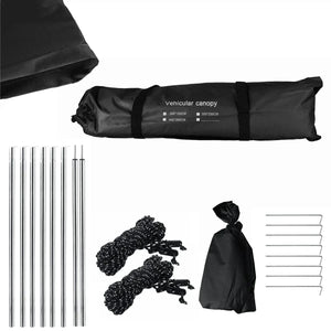 Planet Gates Black / 300x150cm Portable Car Shelter Shade Camping Side Car Roof Top Tent Anti-UV Sunshade Waterproof Awning Parasol Rain Canopy For Suv Jeep