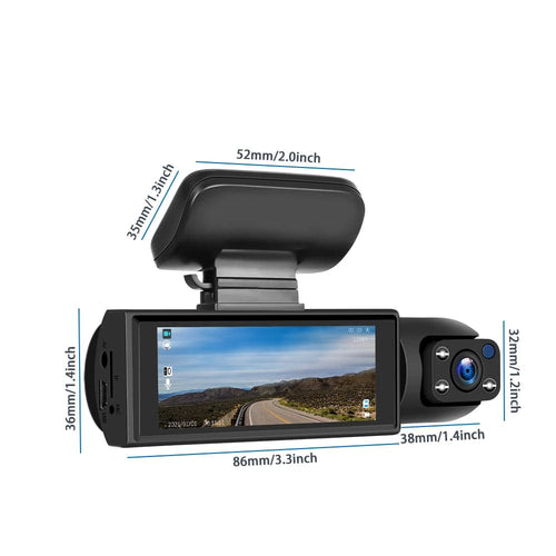 Planet Gates black / 32G Car DVR Wide-angle 2-record High-definition Night Vision 1080P Driving Recorder Suction Cup 2-lens Car Front and inside Video