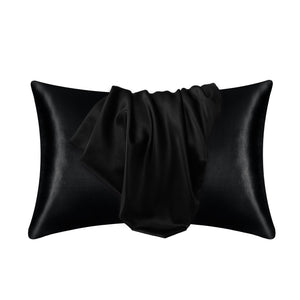 Planet Gates Black / 35cm*50cm 1pc Satin Solid Color Pillowcase, Soft Pillow Cover With Envelope Closure For Bedroom, Bedding Supplies, Without Filler