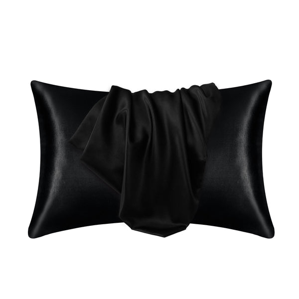 Planet Gates Black / 35cm*50cm 1pc Satin Solid Color Pillowcase, Soft Pillow Cover With Envelope Closure For Bedroom, Bedding Supplies, Without Filler