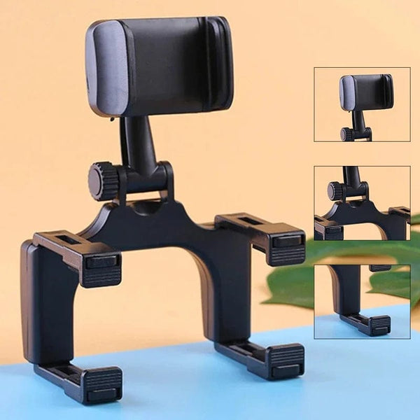 Planet Gates black 360° Car Rearview Mirror Mobile Phone Holder for Car Mount Smartphone GPS Holder Support Rotating Adjustable Telescopic Phone