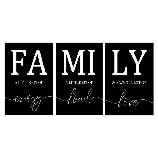 Planet Gates Black 3pcs, Frameless Family Quote Wall Poster, Wall Canvas, Canvas Painting, Home Decor 15.7*23.6in/40cm*60cm