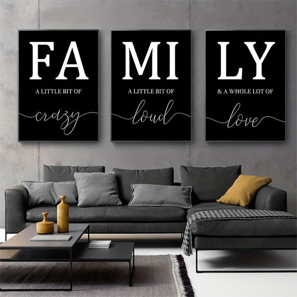Planet Gates Black 3pcs, Frameless Family Quote Wall Poster, Wall Canvas, Canvas Painting, Home Decor 15.7*23.6in/40cm*60cm