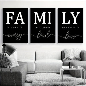 Planet Gates Black 3pcs, Frameless Family Quote Wall Poster, Wall Canvas, Canvas Painting, Home Decor 15.7*23.6in/40cm*60cm