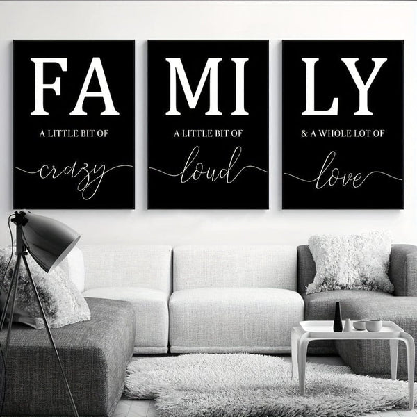 Planet Gates Black 3pcs, Frameless Family Quote Wall Poster, Wall Canvas, Canvas Painting, Home Decor 15.7*23.6in/40cm*60cm