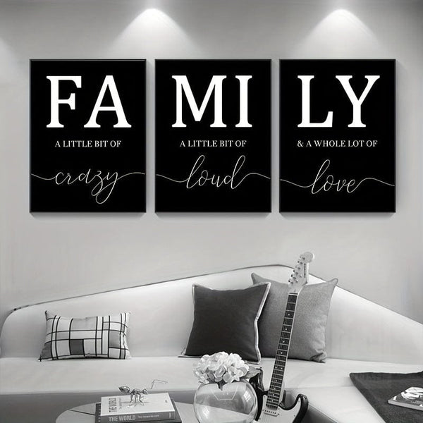 Planet Gates Black 3pcs, Frameless Family Quote Wall Poster, Wall Canvas, Canvas Painting, Home Decor 15.7*23.6in/40cm*60cm