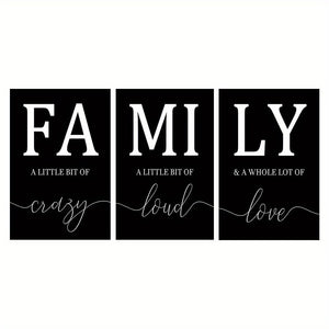 Planet Gates Black 3pcs, Frameless Family Quote Wall Poster, Wall Canvas, Canvas Painting, Home Decor 15.7*23.6in/40cm*60cm