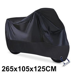 Planet Gates Black 3XL Motorcycle Cover Waterproof All Season Dustproof UV Protective Outdoor Indoor Scooter 190T Wear-resistant Fabric Motorbike Cover