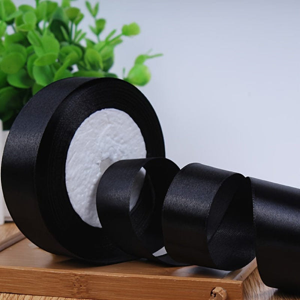 Planet Gates Black / 4 Cm 40mm Silk Satin Ribbon for Crafts Handmade DIY Gift Wrap Party Wedding Decorative Bouquets Cake Decor Material Short Eye Catching