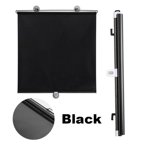 Planet Gates black / 40cm x 125cm Universal Roller Blinds Suction Cup Sunshade Blackout Curtain Car Bedroom Kitchen Office Window Sun-shading Curtains Nail-free