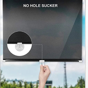 Planet Gates black / 40cm x 125cm Universal Roller Blinds Suction Cup Sunshade Blackout Curtain Car Bedroom Kitchen Office Window Sun-shading Curtains Nail-free