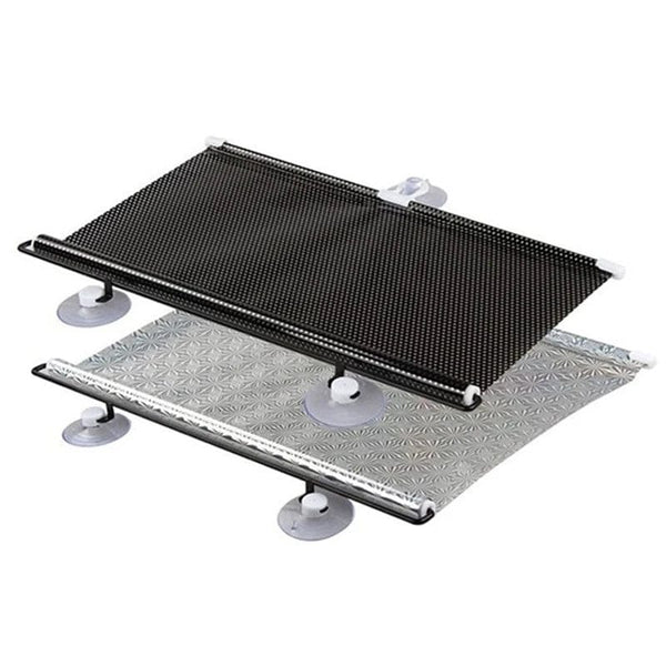 Planet Gates black / 40cm x 125cm Universal Roller Blinds Suction Cup Sunshade Blackout Curtain Car Bedroom Kitchen Office Window Sun-shading Curtains Nail-free