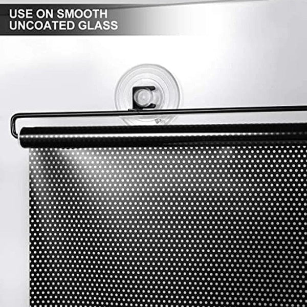 Planet Gates black / 40cm x 125cm Universal Roller Blinds Suction Cup Sunshade Blackout Curtain Car Bedroom Kitchen Office Window Sun-shading Curtains Nail-free