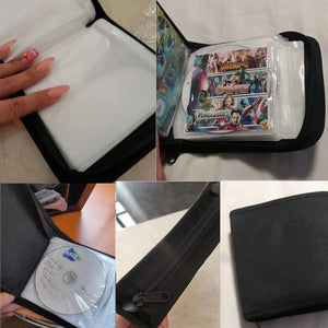 Planet Gates black 40Pcs cd case Disc dvd storage bag High-capacity Oxford Cloth Sleeves cd holder Home Room Discs Storage box handbag with Zipper