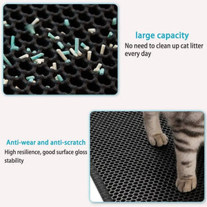 Planet Gates Black / 45X60CM Cat Litter Mat With Gift Double Layer Waterproof Pet Litter Box Mat Non-slip Sand Cat Pad Washable Bed Mat Clean Pad Products