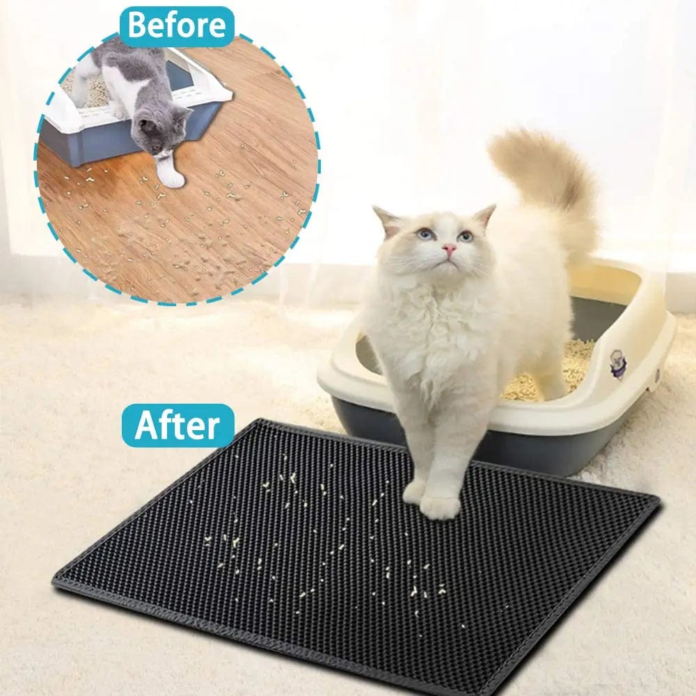 Planet Gates Black / 45X60CM Cat Litter Mat With Gift Double Layer Waterproof Pet Litter Box Mat Non-slip Sand Cat Pad Washable Bed Mat Clean Pad Products