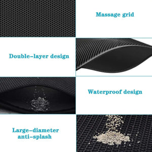 Planet Gates Black / 45X60CM Cat Litter Mat With Gift Double Layer Waterproof Pet Litter Box Mat Non-slip Sand Cat Pad Washable Bed Mat Clean Pad Products