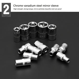 Planet Gates Black 46pcs Motorcycle And Car Repair Toolkit: Ratchet Torque Wrench, Wrench, Screwdriver, Socket Set - Perfect For Motorcycle And Car Repairs!