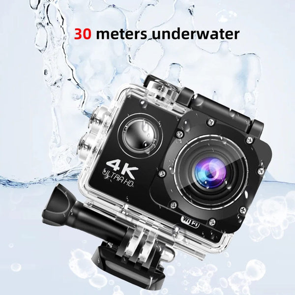 Planet Gates Black 4K Action Camera 1080P/30FPS WiFi 2.0" 170D Underwater Waterproof Helmet Video Recording Camera Sports Cameras Outdoor Mini Cam