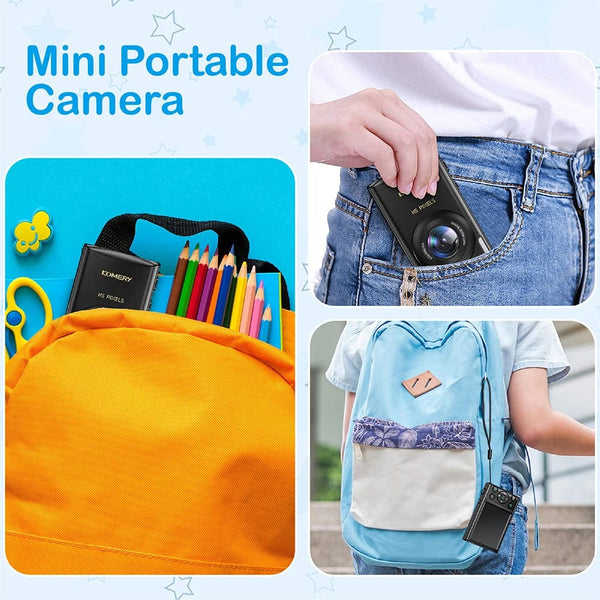 Planet Gates black 4K Digital Cameras for Photography 18X Digital Zoom Children Photo Cameras 64MP Auto Focus Vlogging Video Camera for YouTube