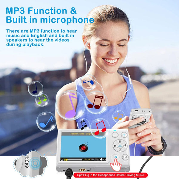 Planet Gates black 4K Digital Cameras for Photography 18X Digital Zoom Children Photo Cameras 64MP Auto Focus Vlogging Video Camera for YouTube