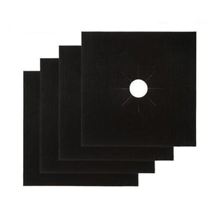 Planet Gates Black / 4pcs 4pc Stovetop Burner Protector Pad, Premium Extra 0.15mm Thick Reusable Gas Range Stovetop Burner Protector Pad, Liner Cover For Cleaning Kitchen Tools