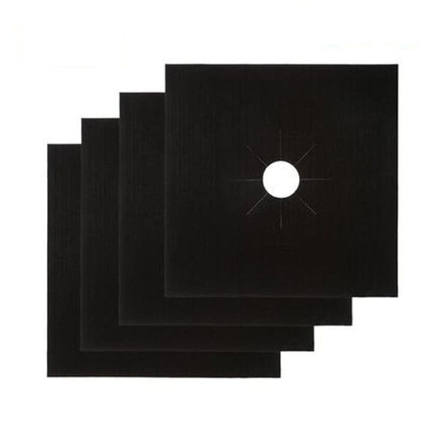 Planet Gates Black / 4pcs 4pc Stovetop Burner Protector Pad, Premium Extra 0.15mm Thick Reusable Gas Range Stovetop Burner Protector Pad, Liner Cover For Cleaning Kitchen Tools