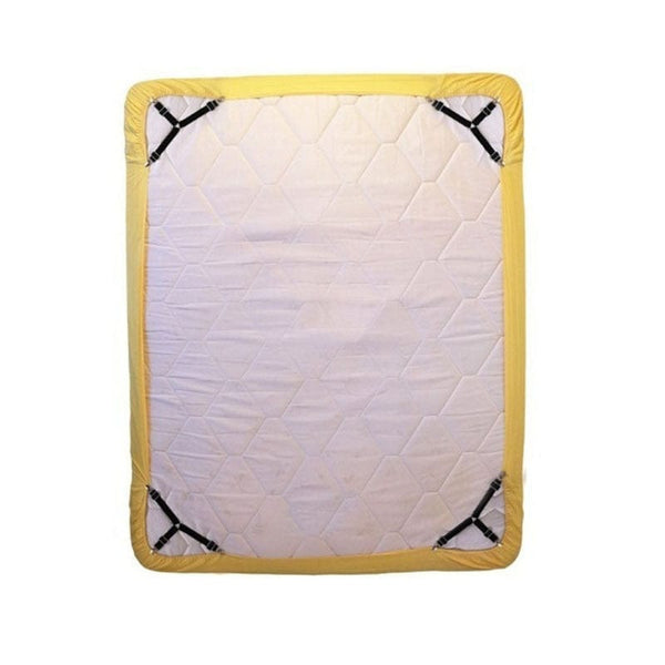 Planet Gates Black / 4pcs. 4pcs Triangle Household Bed Sheet Fixers, Adjustable Elastic Sofa Bed Sheet Fixing Clips, Tablecloth Fixing Belt, Anti-running Anti-slip Sheet Buckles