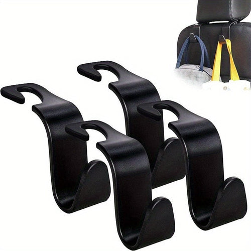 Planet Gates Black / 4pcs 4pcs Universal Car Seat Headrest Hooks For Storage, Universal Handbag, Purse, Coat Holder