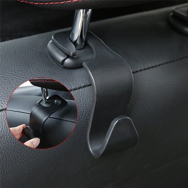 Planet Gates Black / 4pcs 4pcs Universal Car Seat Headrest Hooks For Storage, Universal Handbag, Purse, Coat Holder