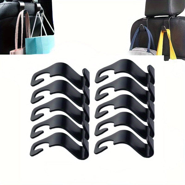 Planet Gates Black / 4pcs 4pcs Universal Car Seat Headrest Hooks For Storage, Universal Handbag, Purse, Coat Holder