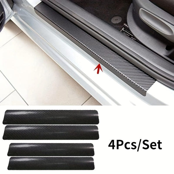 Planet Gates Black 4pcs Car Door Sill Anti-Kick Stickers: Protect Your Car from Scratches & Enhance Its Style!