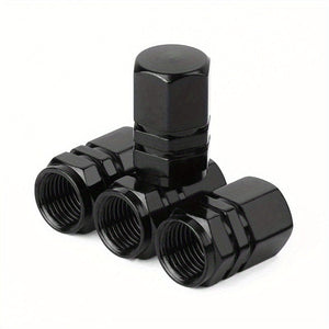 Planet Gates Black 4pcs Car Valve Cap, Valve Cover, Aluminum Alloy Tire Valve Covers, Cool Modification