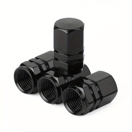 Planet Gates Black 4pcs Car Valve Cap, Valve Cover, Aluminum Alloy Tire Valve Covers, Cool Modification