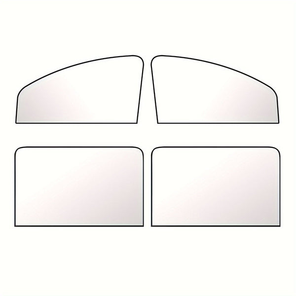 Planet Gates Black 4pcs (Front & Rear) Car Side Window Sun Shade Curtains, Curtain Privacy Curtains To Blackout Light