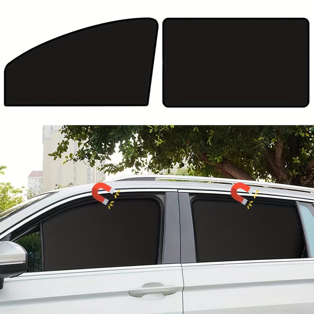 Planet Gates Black 4pcs (Front & Rear) Car Side Window Sun Shade Curtains, Curtain Privacy Curtains To Blackout Light