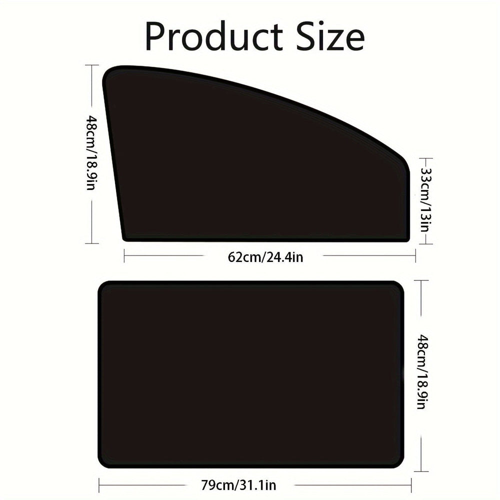 Planet Gates Black 4pcs (Front & Rear) Car Side Window Sun Shade Curtains, Curtain Privacy Curtains To Blackout Light