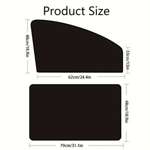 Planet Gates Black 4pcs (Front & Rear) Car Side Window Sun Shade Curtains, Curtain Privacy Curtains To Blackout Light