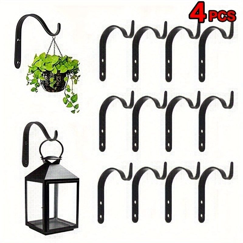 Planet Gates Black / 4pcs/set 4pcs, Rustic Iron Wall Hooks, Heavy-Duty Metal Hooks For Plant Hangers Lights And Artworks, Vintage For Home Decor Indoor Outdoor Screws