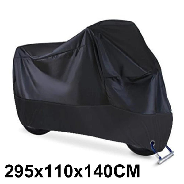 Planet Gates Black 4XL Motorcycle Cover Waterproof All Season Dustproof UV Protective Outdoor Indoor Scooter 190T Wear-resistant Fabric Motorbike Cover