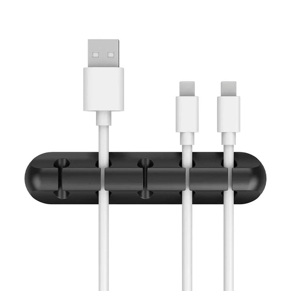 Planet Gates black 5 hols 3/5/7 Clips Adhesive Cable Winder Desktop Wire Earphone Cable Holder Desk Organizer Stationery Office Supplies Material Escolar