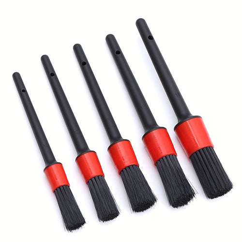 Planet Gates Black 5pcs Car Interior Cleaning Brush, Soft Bristle Detailing Brush, Car Interior Multifunctional Air Outlet Cleaning Brush