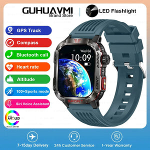 Planet Gates Black / 600mAh battery 2024 New For Xiaomi Military Smart Watch Men 1.96 inch GPS Compass IP68 Bluetooth call Outdoor Sports Fitness Tracker Smartwatch