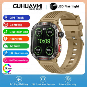 Planet Gates Black / 600mAh battery 2024 New For Xiaomi Military Smart Watch Men 1.96 inch GPS Compass IP68 Bluetooth call Outdoor Sports Fitness Tracker Smartwatch