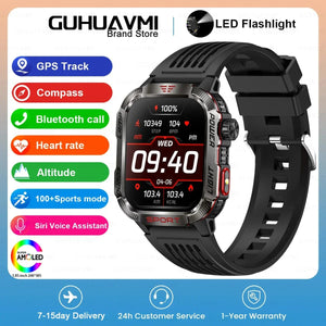 Planet Gates Black / 600mAh battery 2024 New For Xiaomi Military Smart Watch Men 1.96 inch GPS Compass IP68 Bluetooth call Outdoor Sports Fitness Tracker Smartwatch
