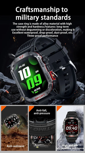 Planet Gates Black / 600mAh battery 2024 New For Xiaomi Military Smart Watch Men 1.96 inch GPS Compass IP68 Bluetooth call Outdoor Sports Fitness Tracker Smartwatch
