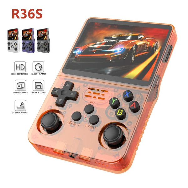 Planet Gates Black-64G / us R36S Retro Handheld Video Game Console Linux System 3.5 Inch IPS Screen Portable Pocket Video Player 64GB RG35S Plus 128G Gifts